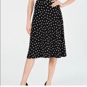 Rachel Zoe Black White Polka Dot Midi Skirt NWOT
